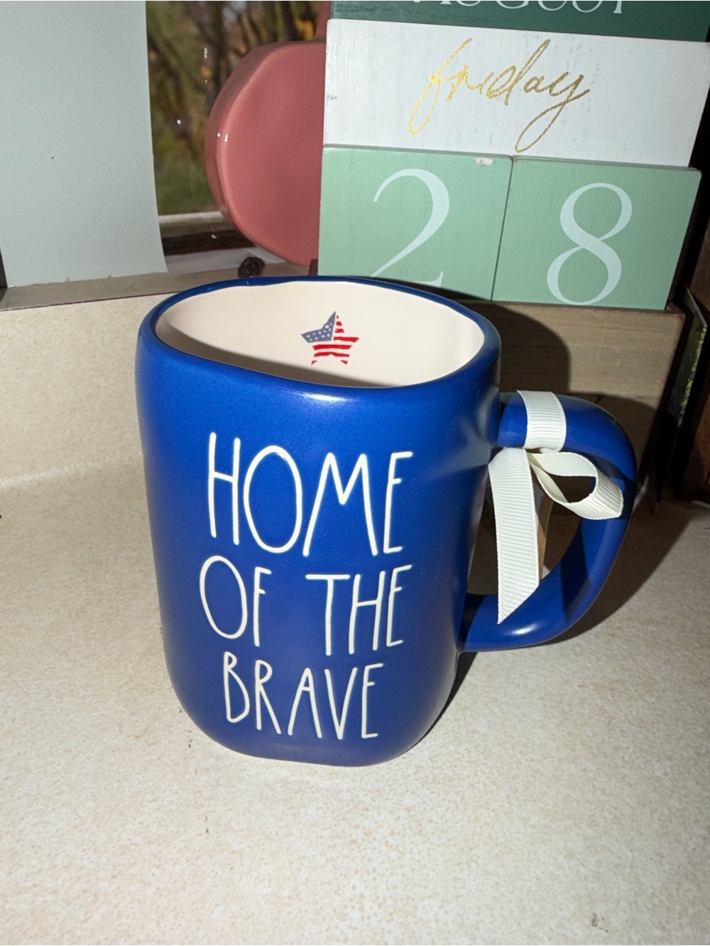Rae dunn home of the brave mug